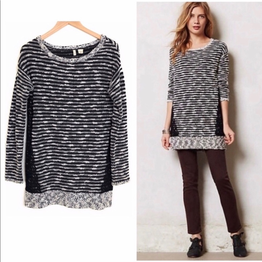 EUC Anthropologie Moth Staccato Wool Stripe Tunic